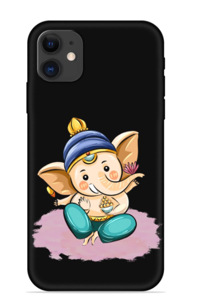 Bal Ganesh Vector Art Embossed Soft Silicone Case for Apple Iphone 11