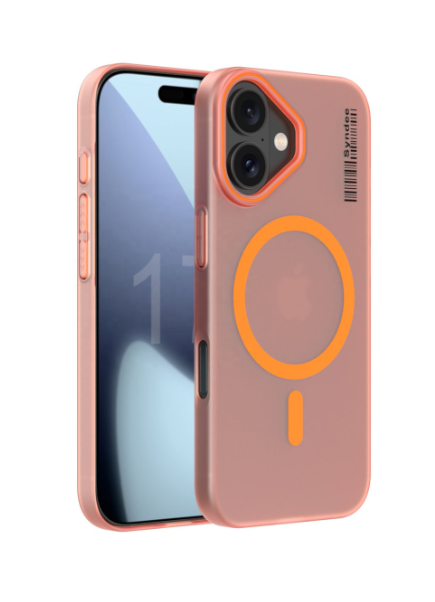 Frosted Matte MagSafe Transparent Orange Case For Apple Iphone 16